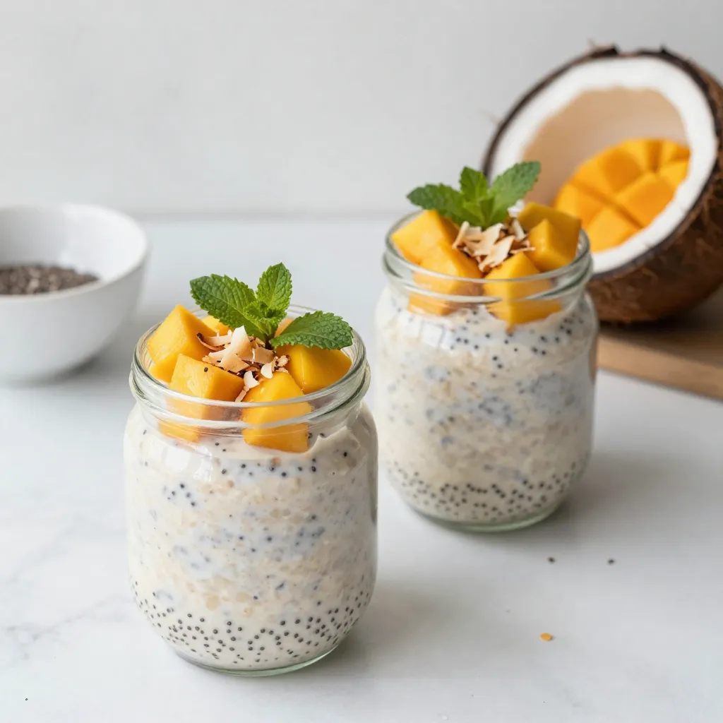 Coconut Mango Overnight Oats Easy and Tasty Recipe