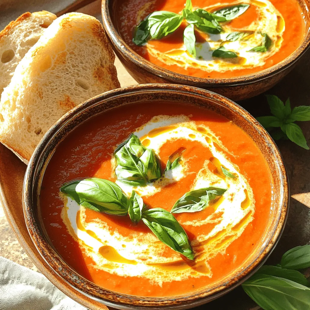 Tuscan Tomato Basil Soup Comforting and Flavorful Dish