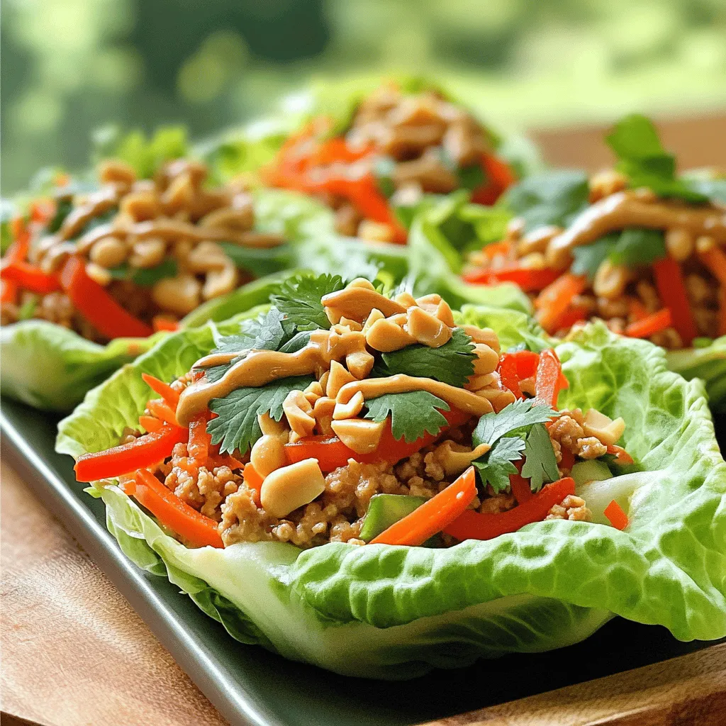 Spicy Thai Peanut Chicken Lettuce Cups Simple Recipe