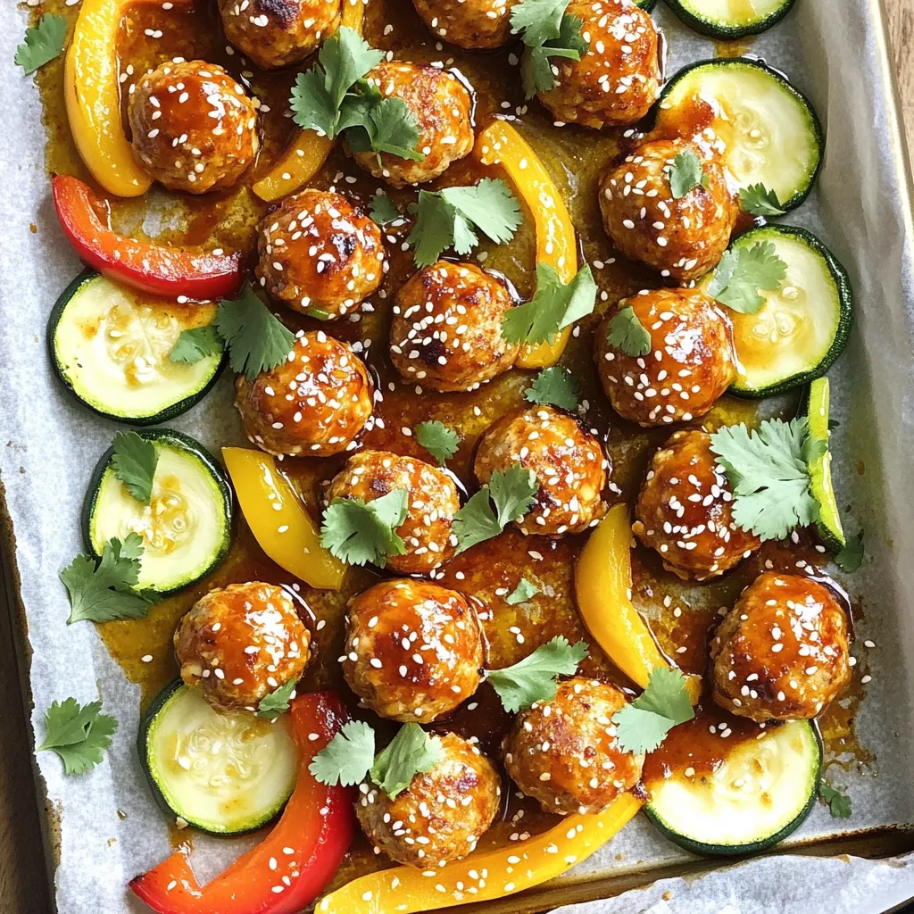 Savory Sheet-Pan Sweet Chili Chicken Meatballs Meal