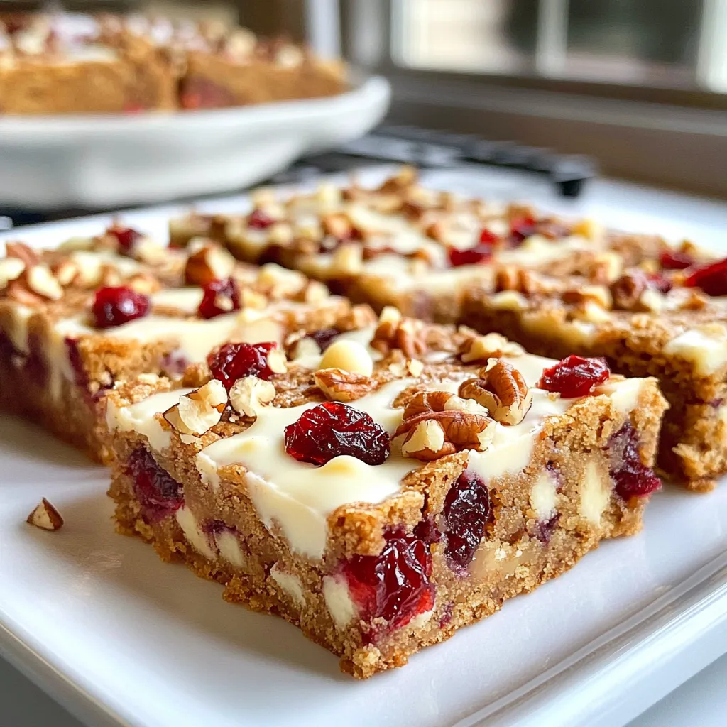Cranberry White Chocolate Blondies Simple and Tasty Treat