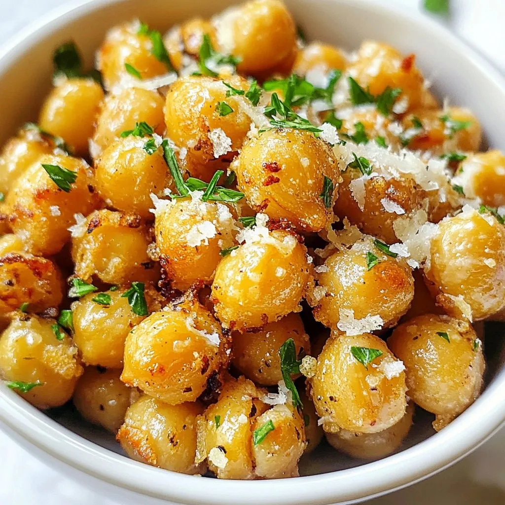 Garlic Parmesan Roasted Chickpeas Crunchy Snack Delight