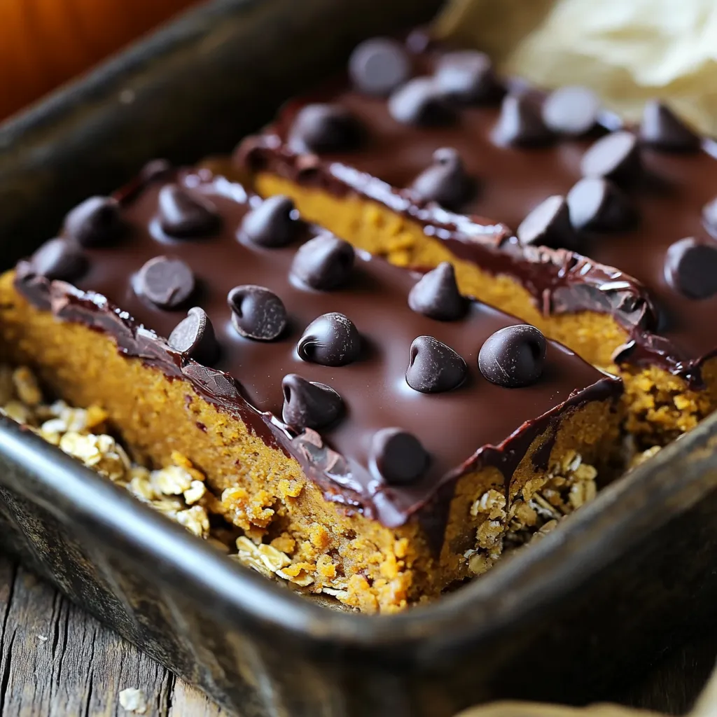 No-Bake Chocolate Chip Pumpkin Bars Easy and Tasty