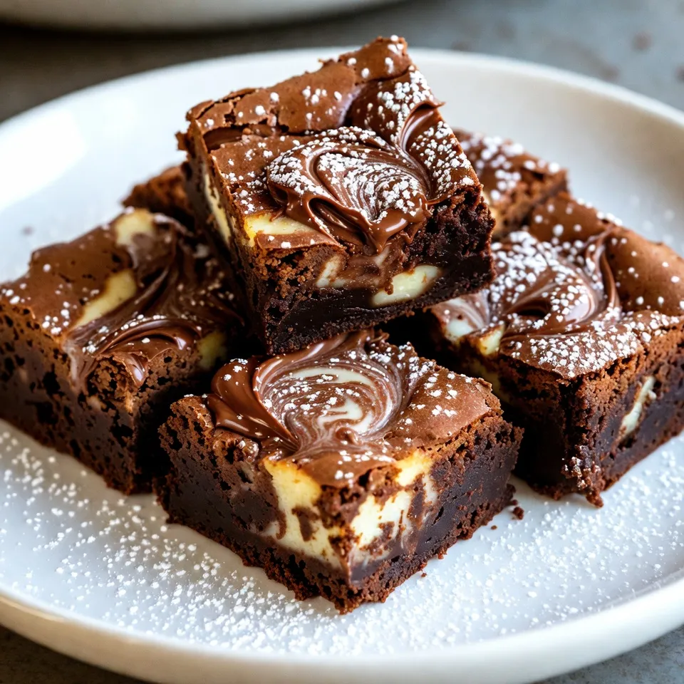 Nutella Swirl Cheesecake Brownies Delightful Recipe