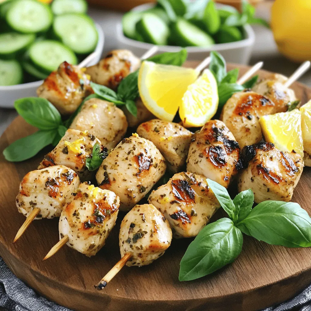 Lemon Basil Chicken Skewers Flavorful Grilling Delight