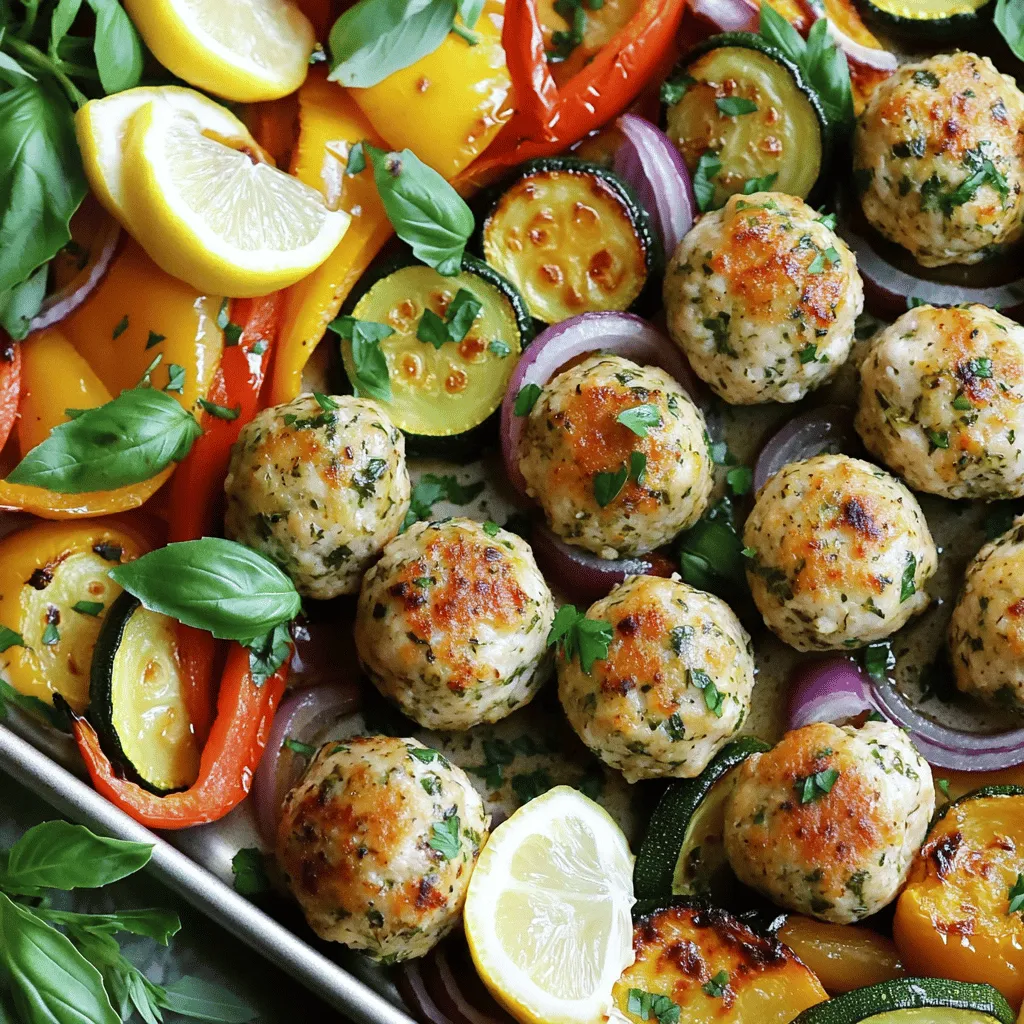 Sheet-Pan Garlic Herb Chicken Meatballs Delight