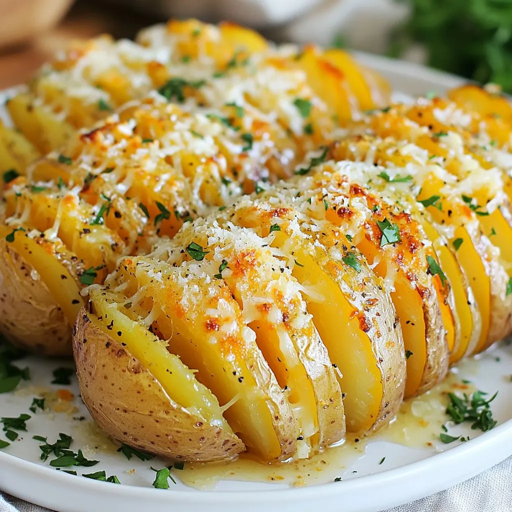 Garlic Parmesan Hasselback Potatoes Simple and Tasty