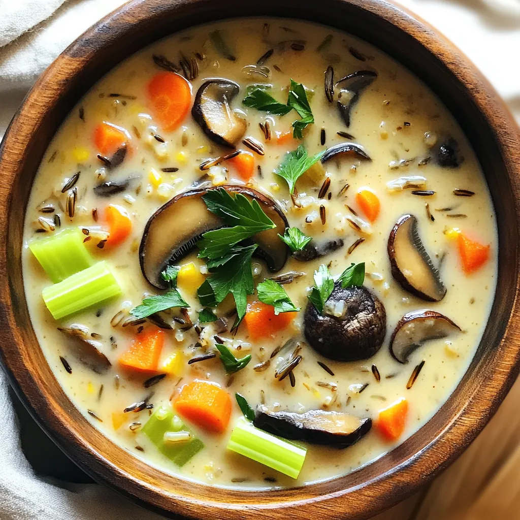 Slow Cooker Creamy Mushroom Wild Rice Soup Delight