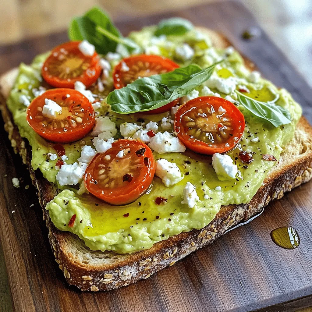 Avocado Toast with Feta and Tomatoes Simple Recipe