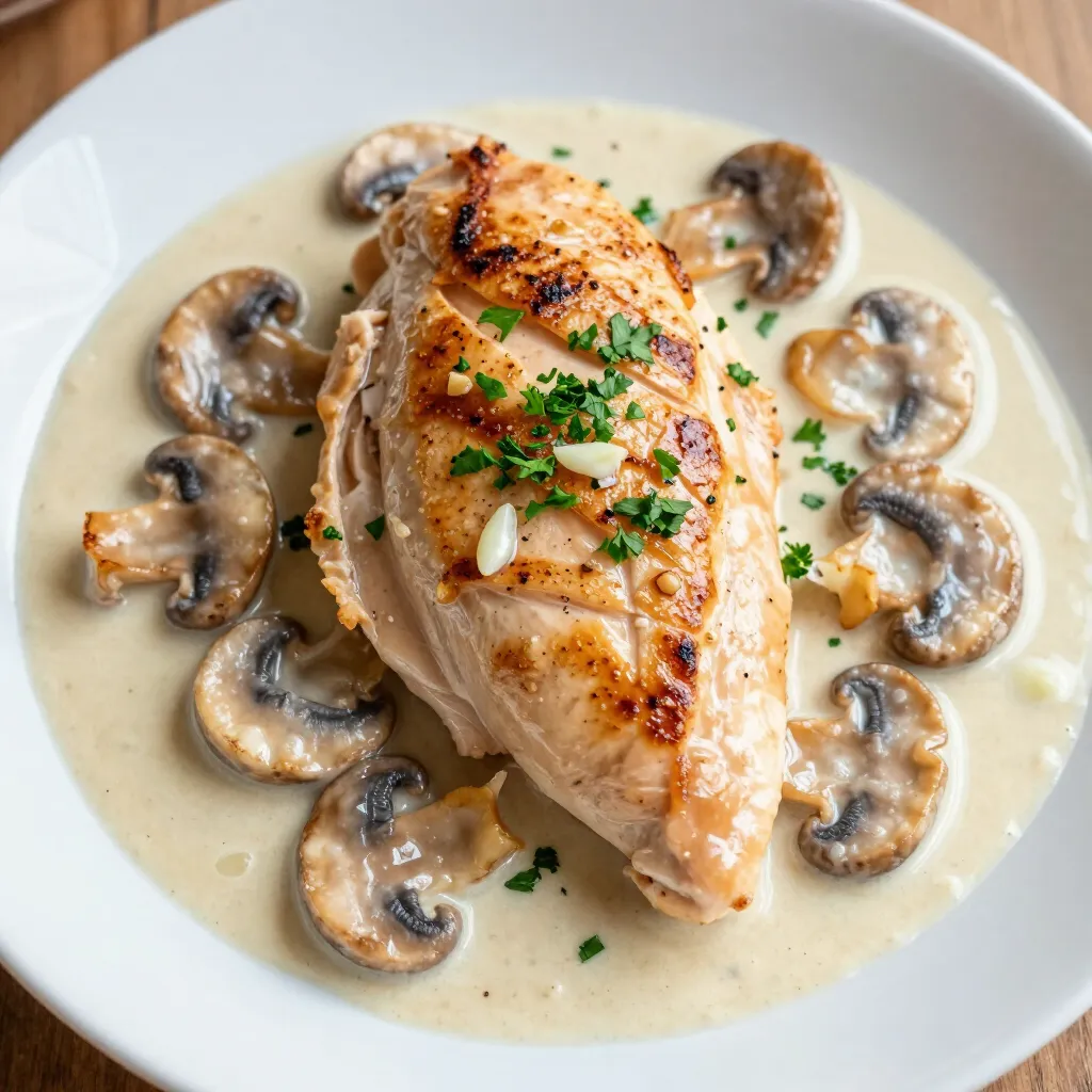 Creamy Garlic Mushroom Chicken Delightful Dinner Recipe