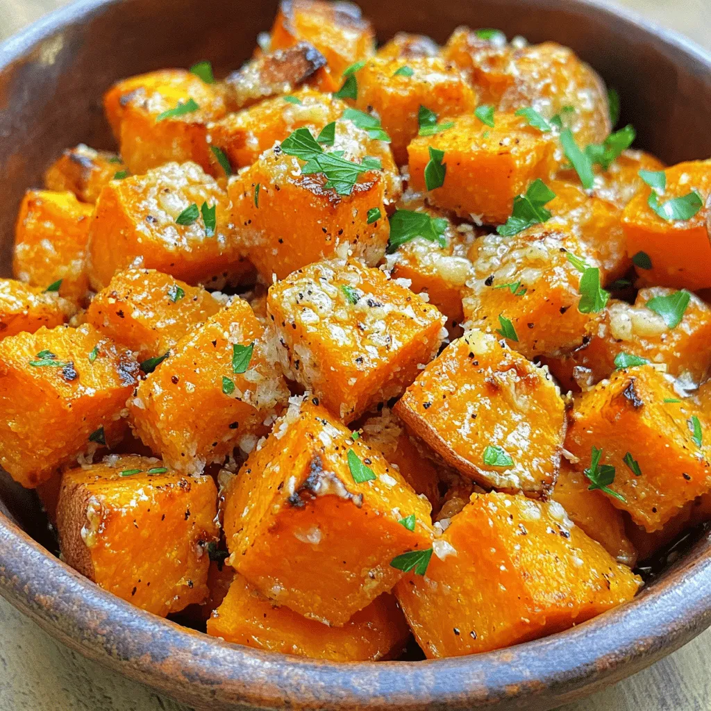 Garlic Parmesan Roasted Sweet Potatoes Easy Delight