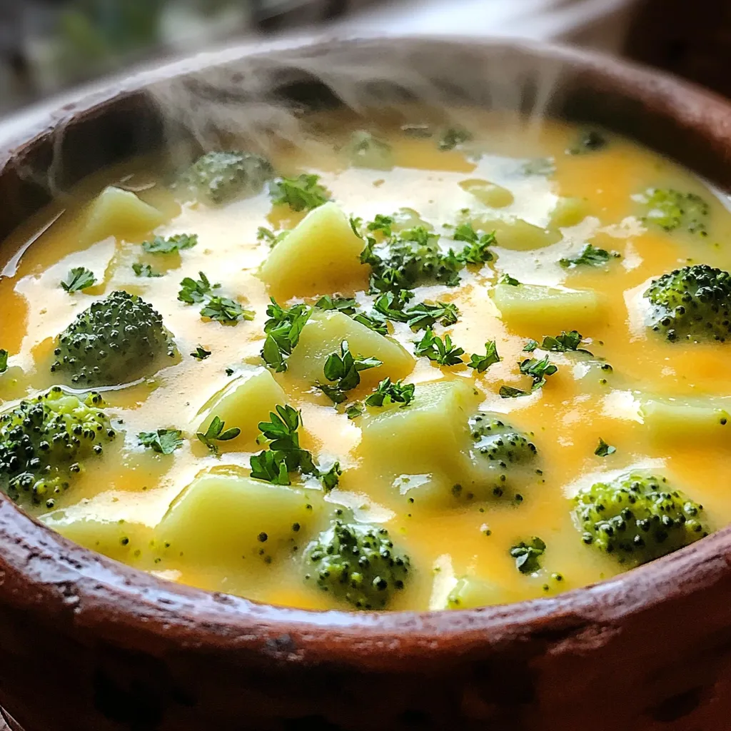 Slow Cooker Creamy Broccoli Cheese Soup Delight