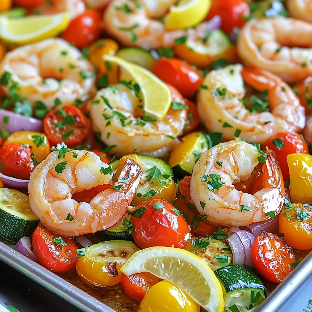 Sheet Pan Lemon Garlic Shrimp Veggies Delight