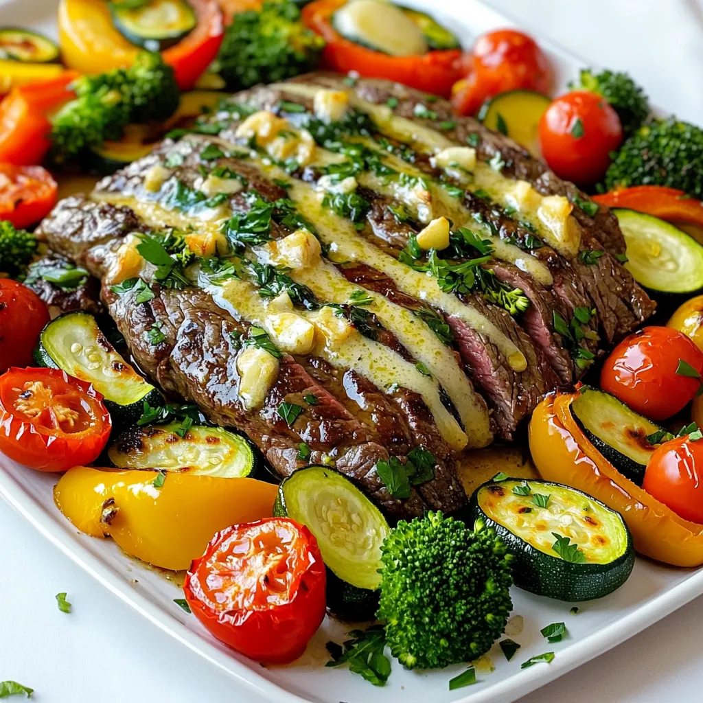 Sheet-Pan Garlic Butter Steak and Veggies Delight