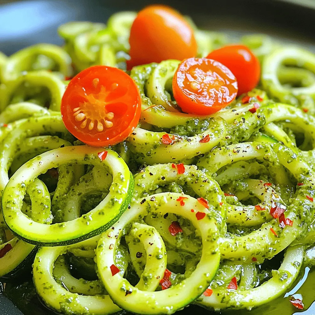 Zucchini Noodles with Pesto Healthy and Flavorful Dish