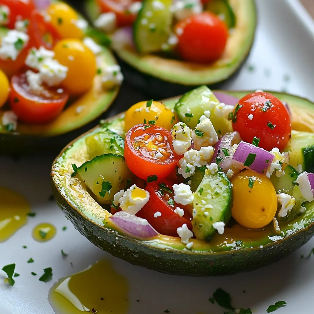 Greek Salad Stuffed Avocados Fresh and Tasty Recipe