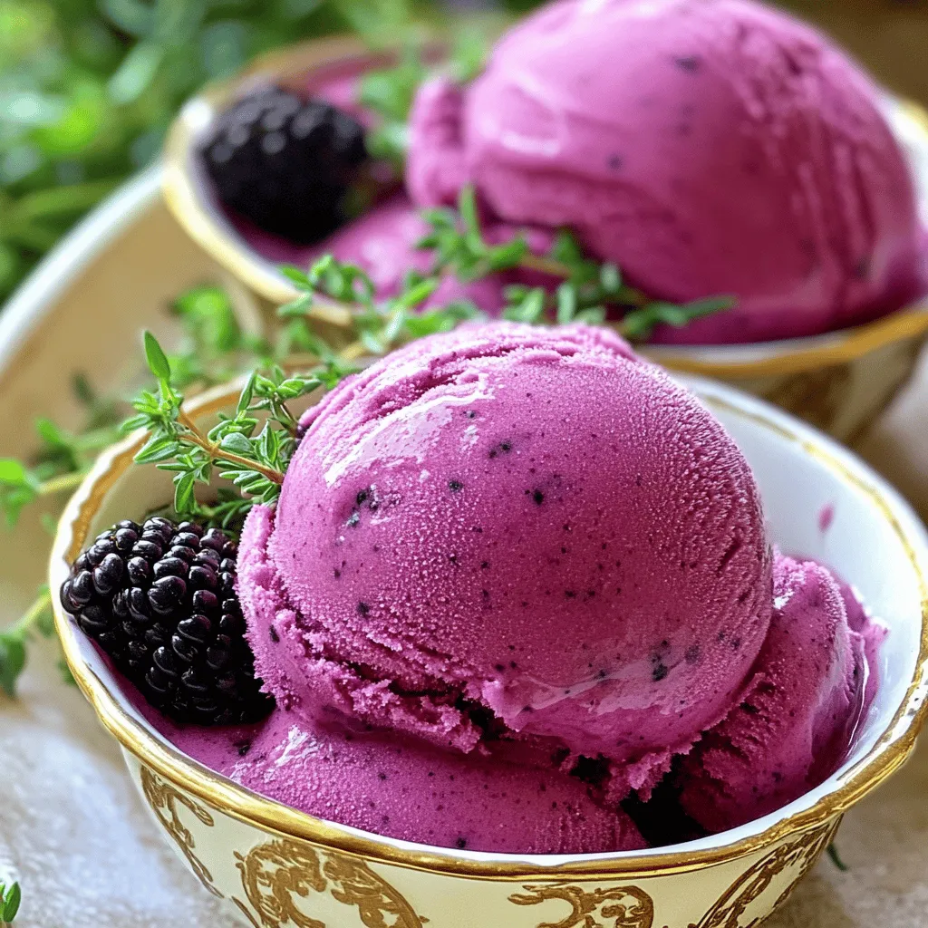 Blackberry Thyme Sorbet Refreshing Frozen Treat