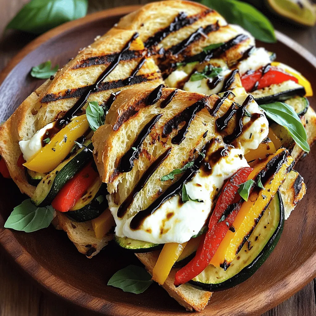 Grilled Vegetable Panini with Balsamic Glaze Delight