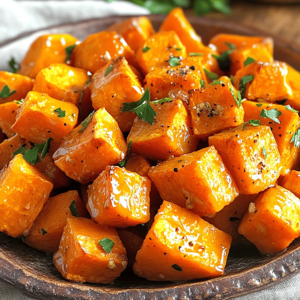 Honey Garlic Roasted Sweet Potatoes Simple Delight