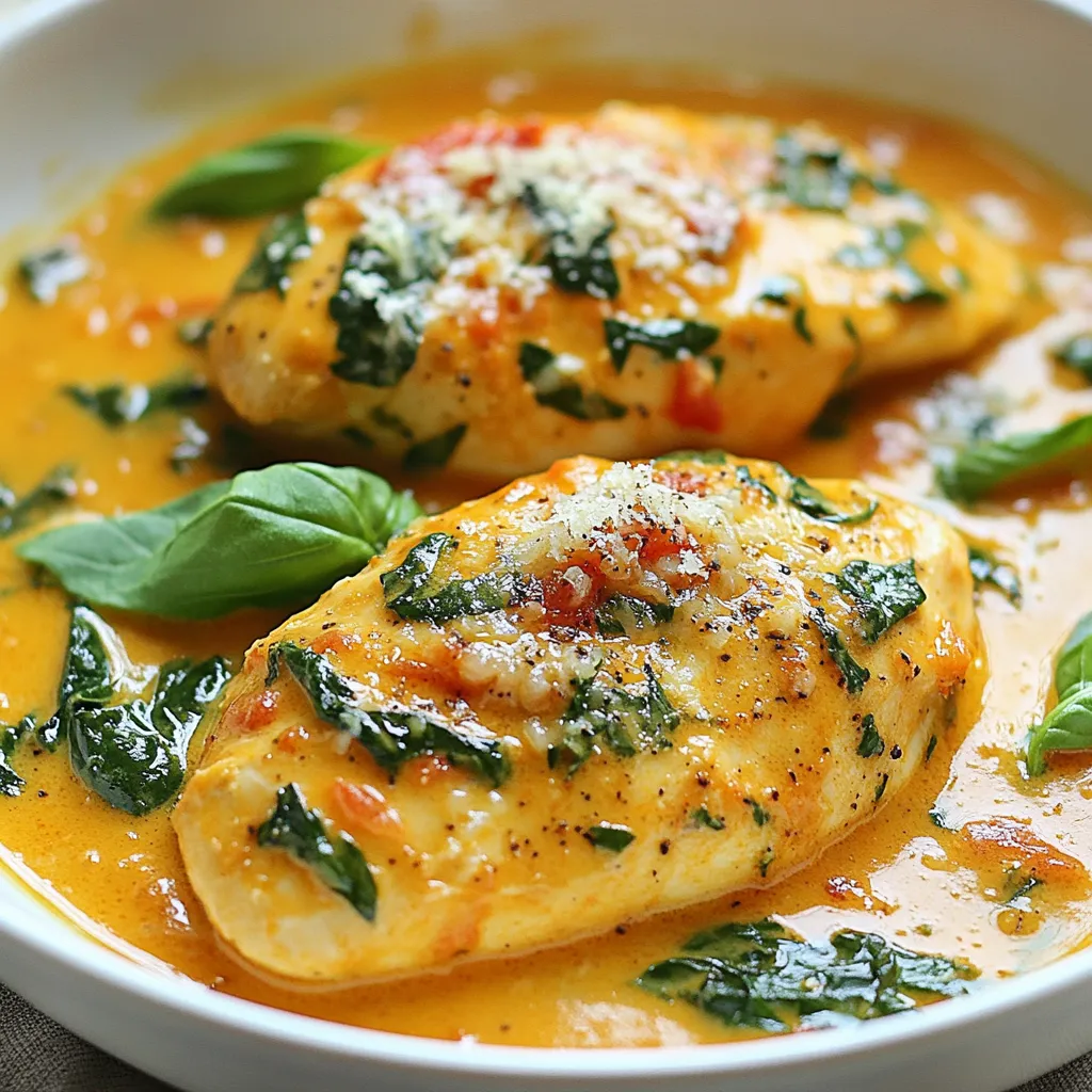 Creamy Tomato Spinach Chicken Skillet Quick Dinner