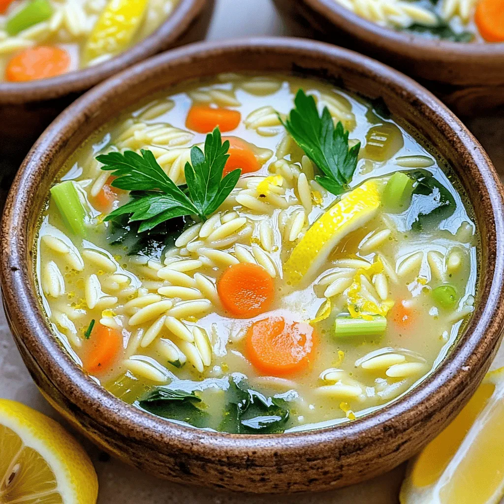 Slow Cooker Lemon Garlic Orzo Soup Flavorful Delight