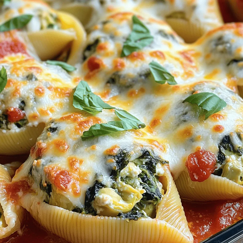 Creamy Spinach Artichoke Stuffed Shells Delight