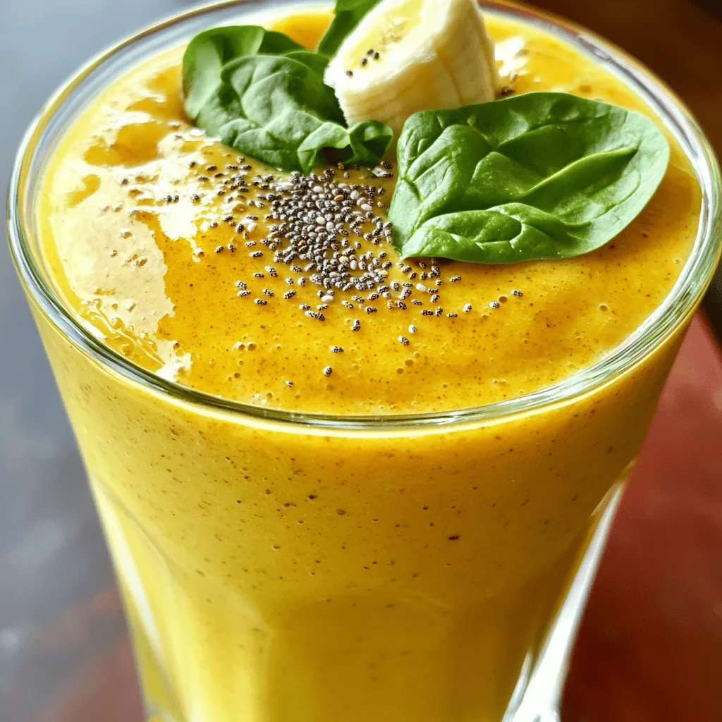 Turmeric Ginger Immunity Smoothie Healthy Power Boost