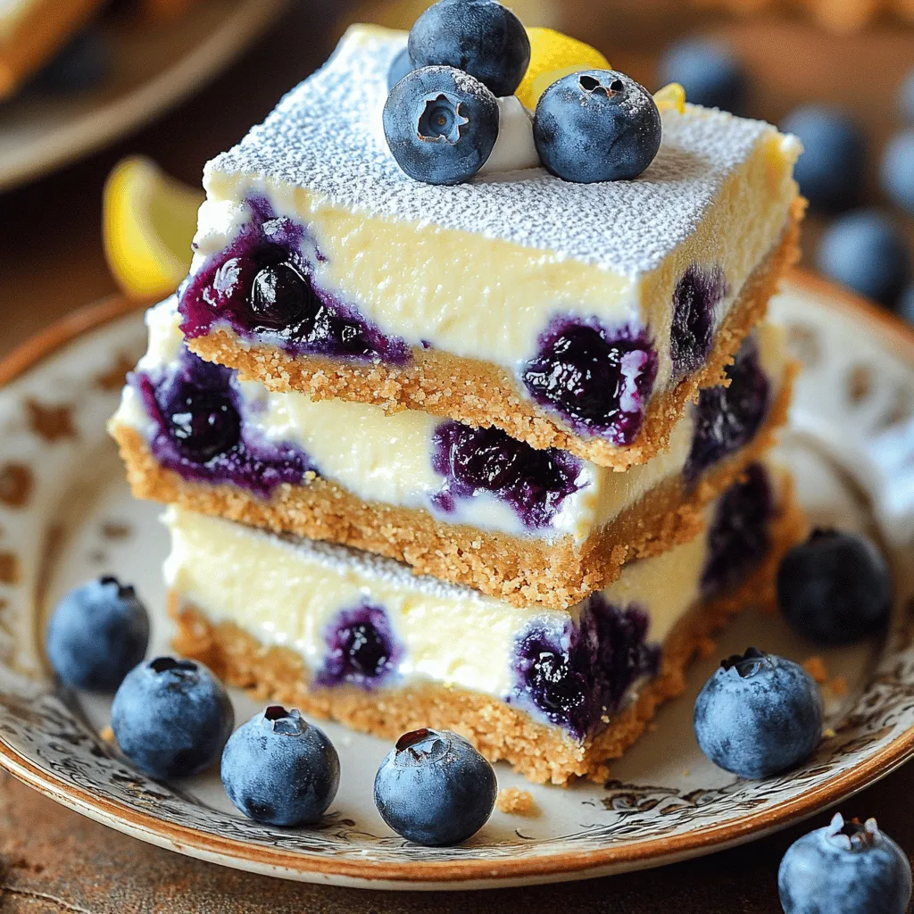 Blueberry Lemon Cheesecake Bars Delightful Dessert Treat