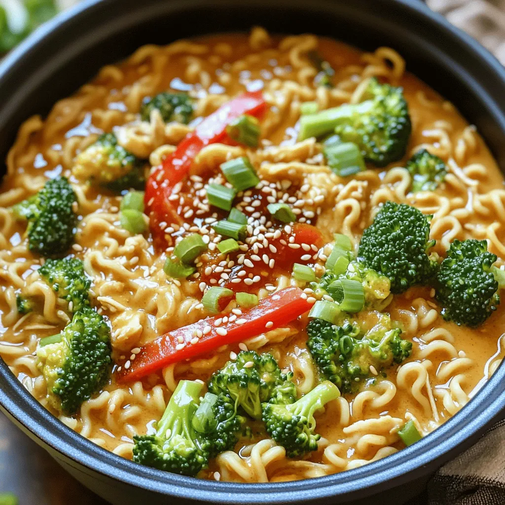 One-Pot Spicy Peanut Chicken Ramen Delight Recipe