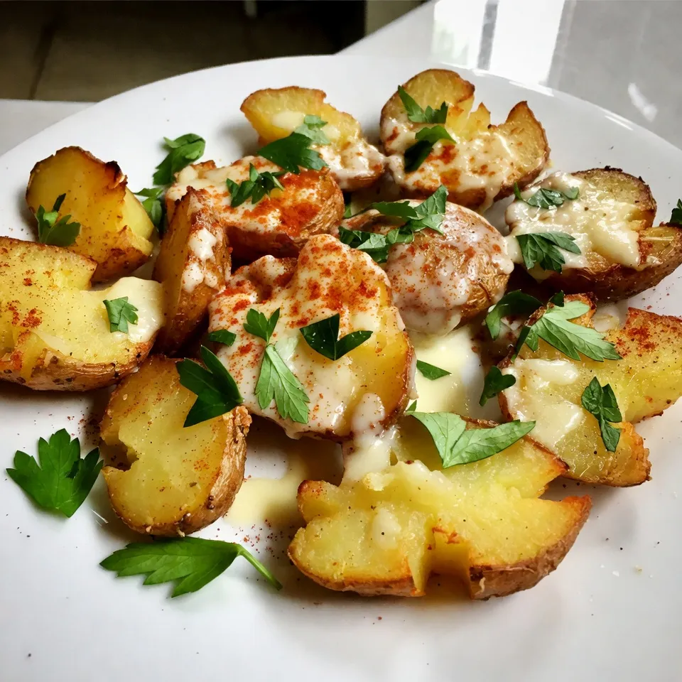 Garlic Butter Parmesan Smashed Potatoes Delightful Side