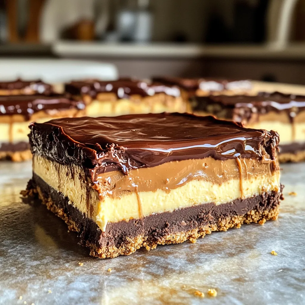No-Bake Chocolate Peanut Butter Cheesecake Bars Delight