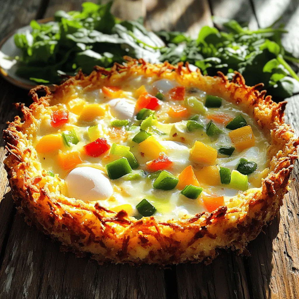 - 2 cups hash browns (frozen or freshly grated) - 6 large eggs - 1 cup milk