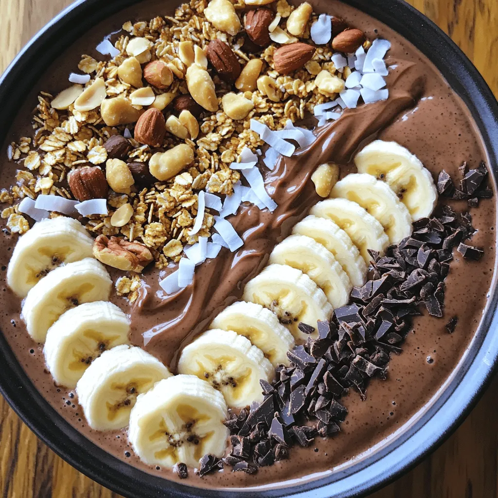 Chocolate Peanut Butter Banana Smoothie Bowl Delight