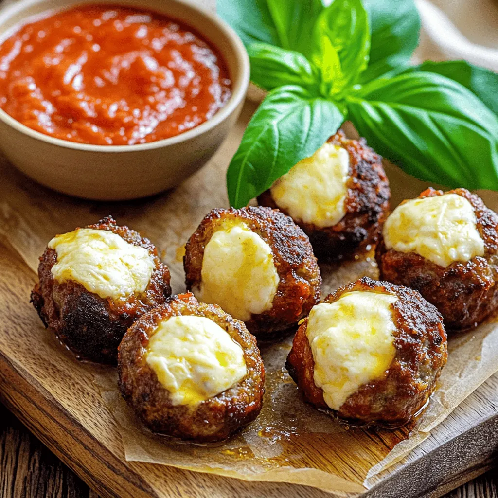 Savory Air Fryer Mozzarella Stuffed Meatballs Recipe