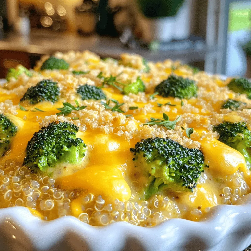 Creamy Broccoli Cheddar Quinoa Casserole Delight