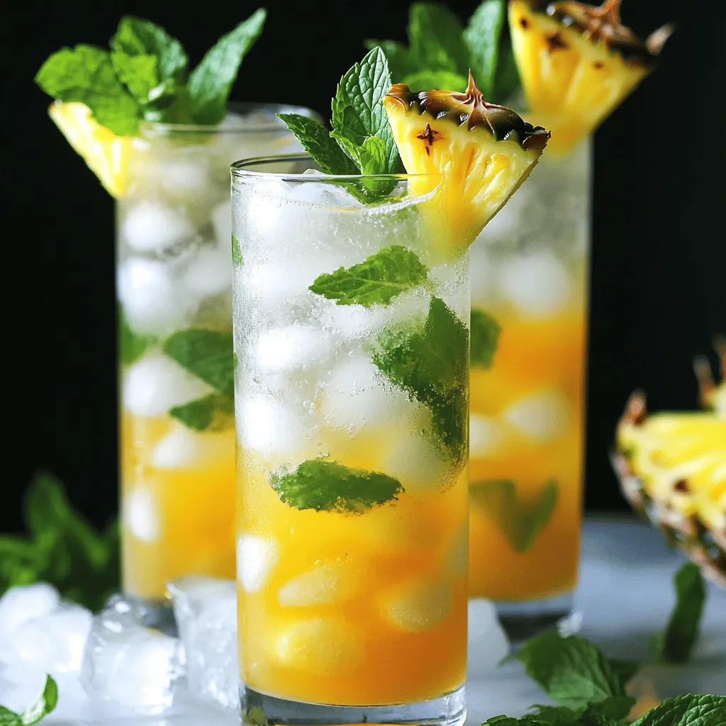 Minty Pineapple Cooler Refreshing Summer Beverage
