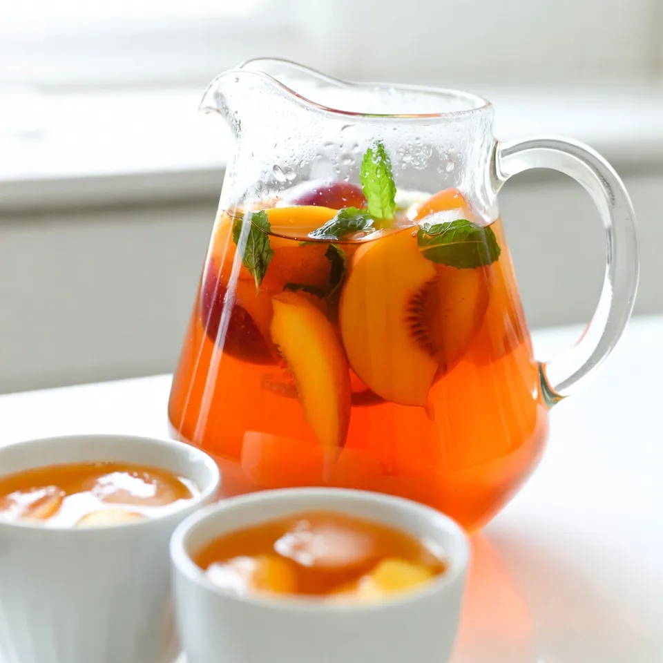 Ginger Peach Iced Tea Refreshing Summer Beverage