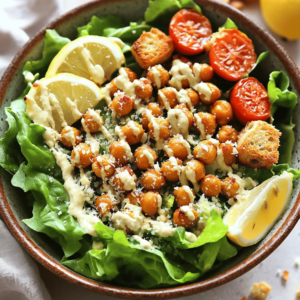 Crispy Chickpea Caesar Salad Healthy and Flavorful Dish