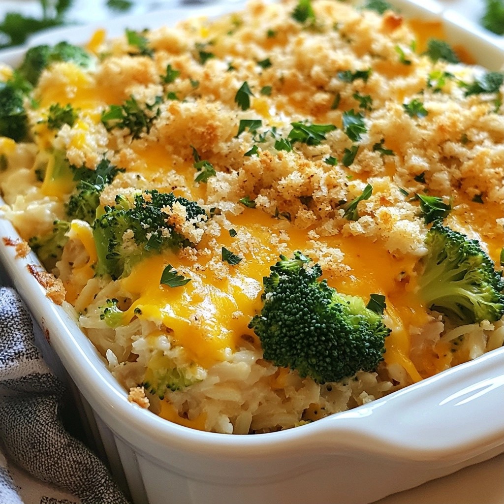 Cheesy Freezer-Friendly Chicken Broccoli Rice Casserole