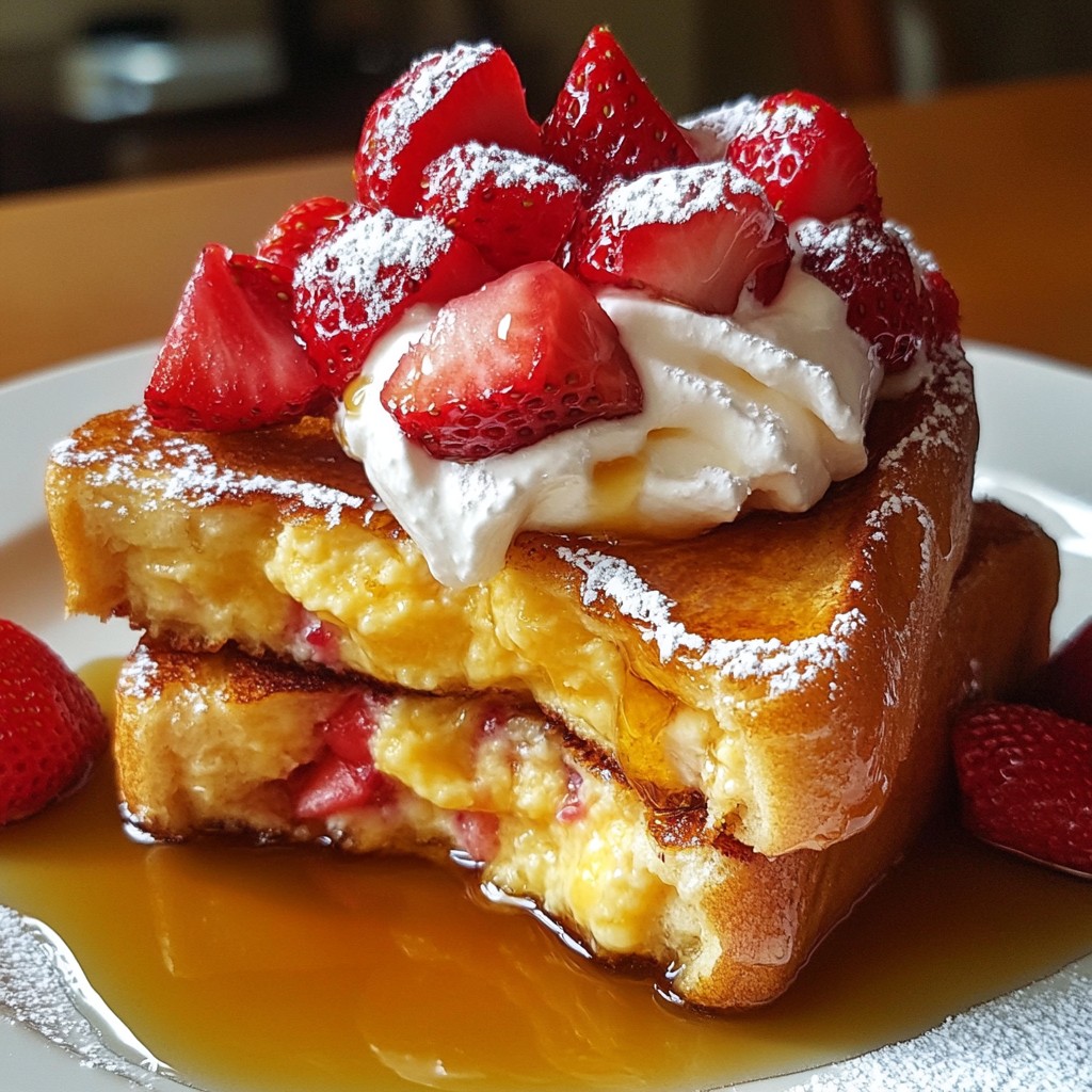Strawberry Cheesecake Stuffed French Toast Delight