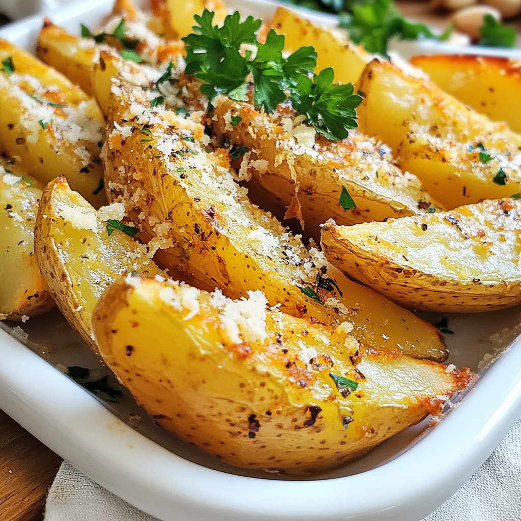 Garlic Parmesan Potato Wedges Crispy and Savory Snack