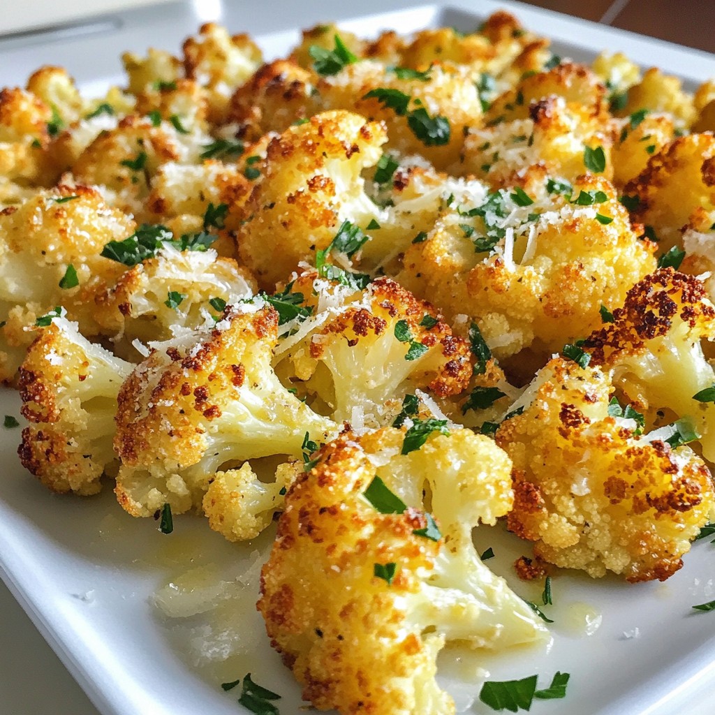 Roasted Garlic Parmesan Cauliflower Flavorful Side Dish