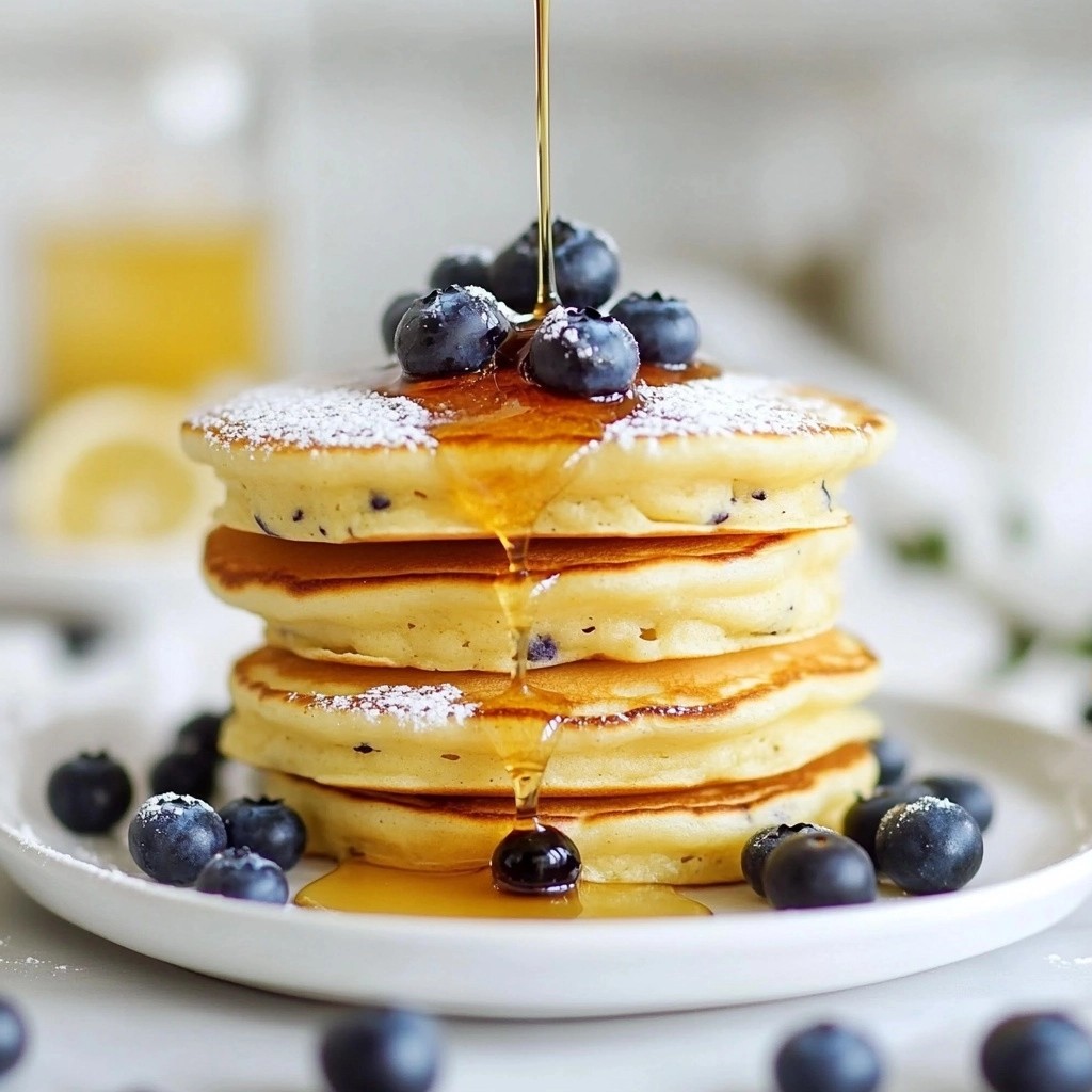 Fluffy Make-Ahead Lemon Blueberry Pancakes Recipe