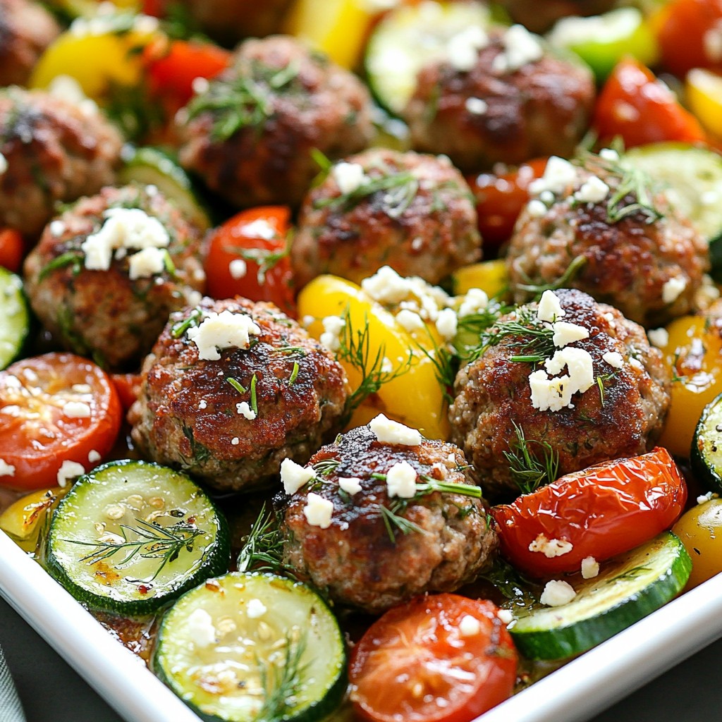Sheet-Pan Greek Meatball Dinner Packed with Flavor