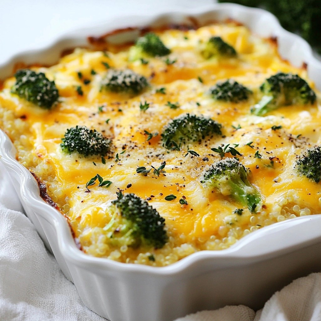 Cheesy Freezer-Friendly Quinoa and Broccoli Bake Delight