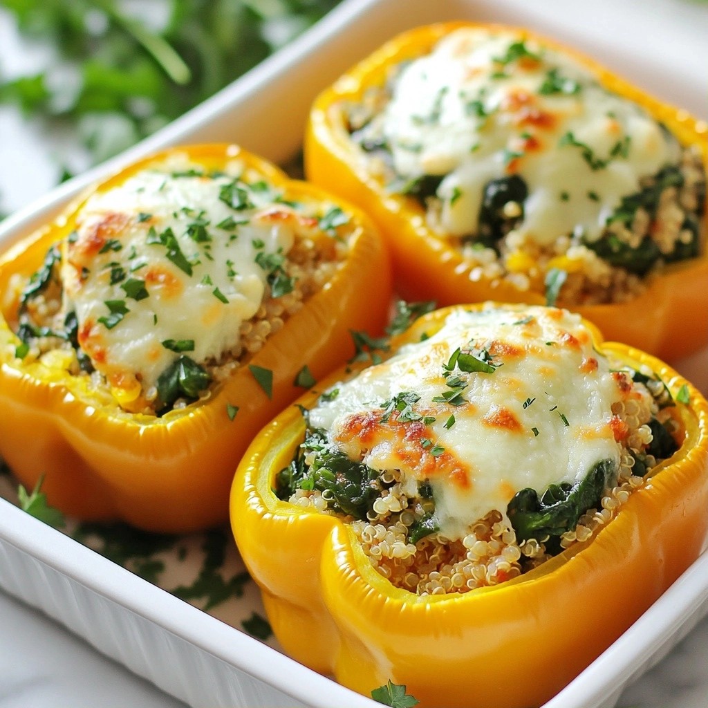 Cheesy Meal Prep Spinach and Feta Stuffed Peppers