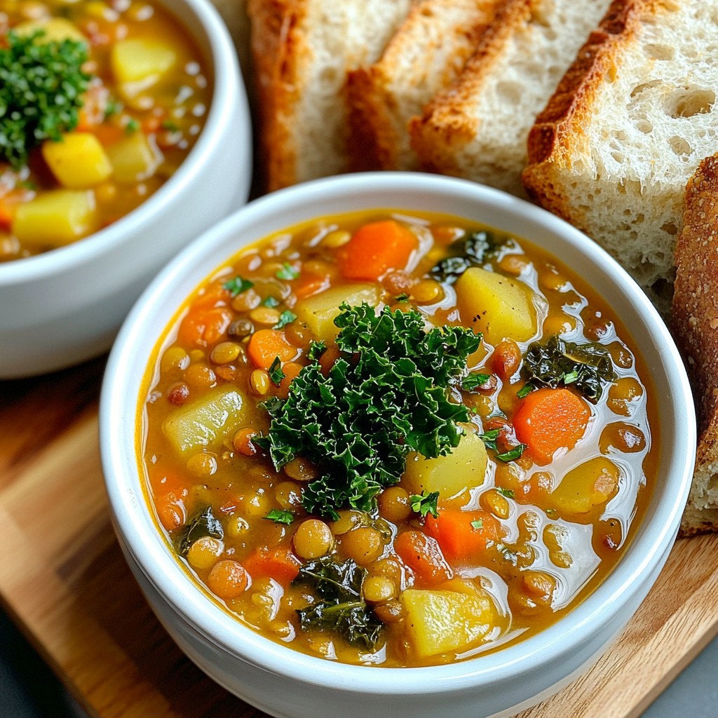 Hearty Batch Cook Lentil and Kale Soup Recipe