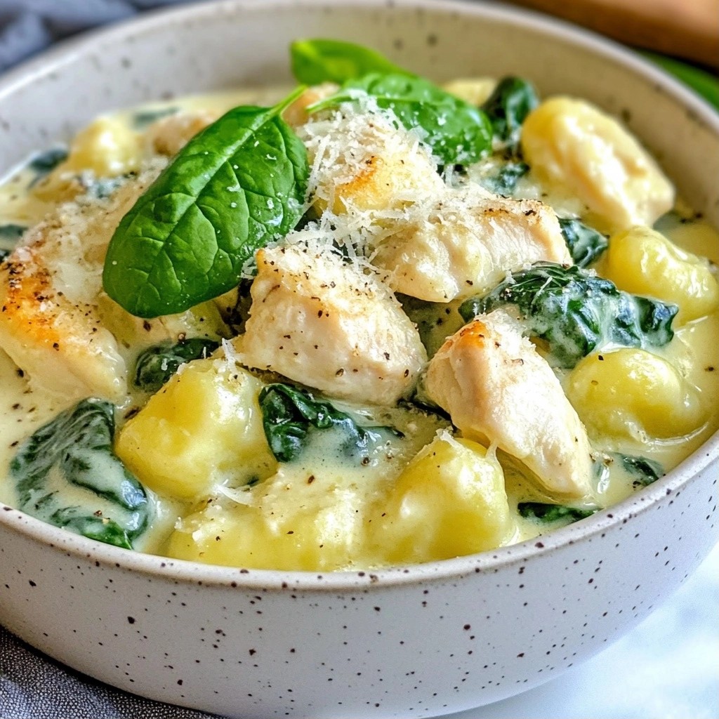 Creamy Meal Prep Chicken and Spinach Gnocchi Dish