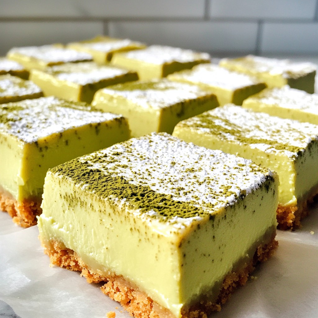 Matcha Cheesecake Bars Delightful and Creamy Treat