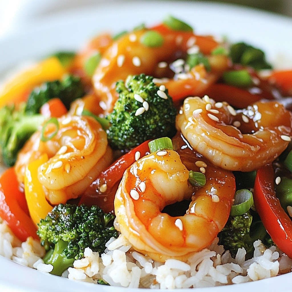 Spicy Meal Prep Honey Garlic Shrimp Stir Fry Recipe